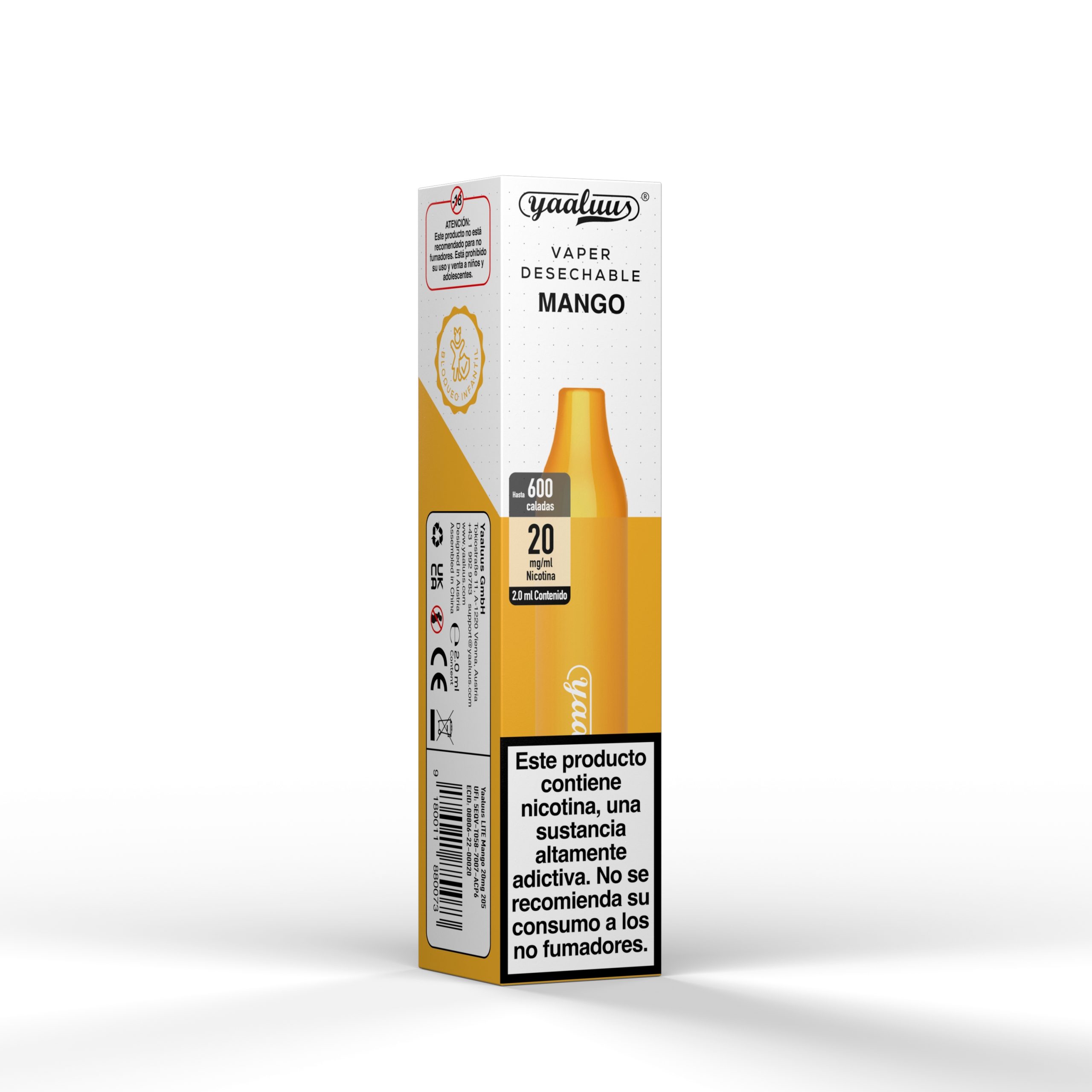 Pod desechable Yaaluus Mango 600puffs